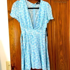 Lulu’s Blue Floral Mini Formal Dress